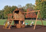 Olympian Outlook XL 3 Wooden Swing Set - Image 2