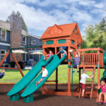 Classic - Olympian Treehouse Jumbo 6 Wooden Swing Set (Discontinued)