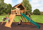 Titan Peak Jumbo 1 w/ Tarp Roof Mahogany Playset