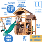 Adventure Outlook XL 2 Wooden Swing Set - Image 4