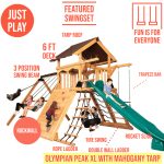 Olympian Peak XL 1 w/ Mahogany Tarp Roof Playset - Image 4