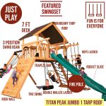 Titan Peak Jumbo 1 w/ Tarp Roof Mahogany Playset - Image 4