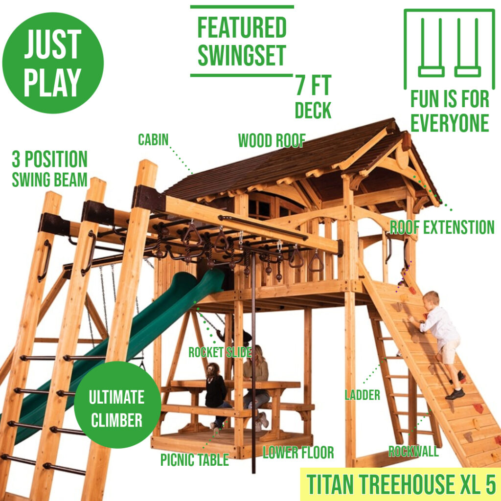 Titan Treehouse XL 5 Swing Set - Image 6