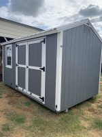 8x14 Gray Utility Shed- Aubrey, TX. Area Only- SOLD