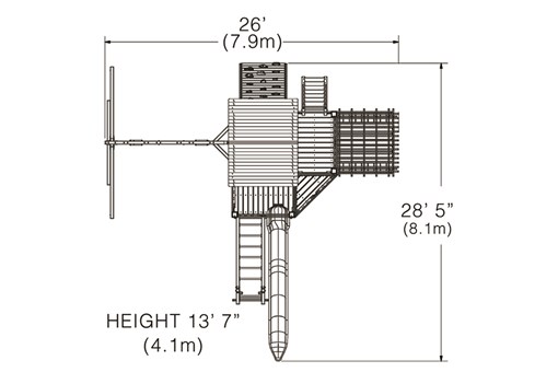8TTXL13-24FP Titan Treehouse XL 13 Swing Set - Image 6