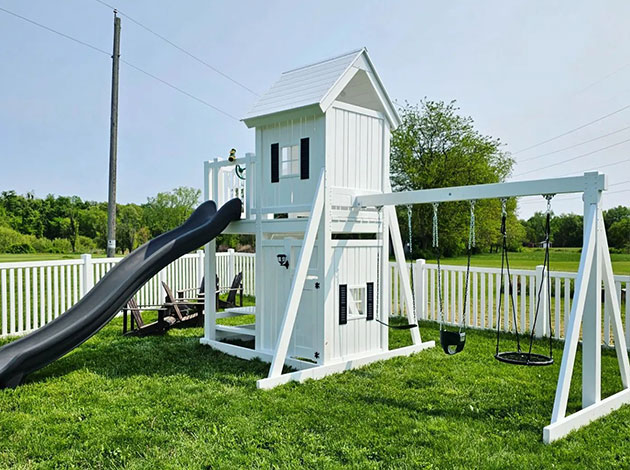Create a Fun and Safe Play Area with White Vinyl Swing Sets